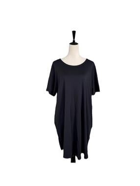 Universal Standard Misa Jersey Dress Black Short Sleeve Capsule Minimalist Med
